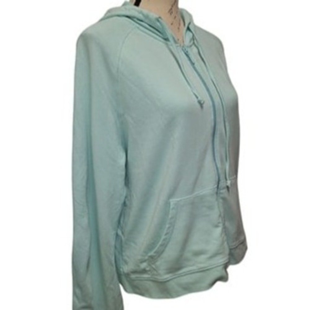 Cheetah Womens‎ Light Blue Zip Up Hoodie Jacket Large Sporty Activewear Casual - Picture 7 of 9